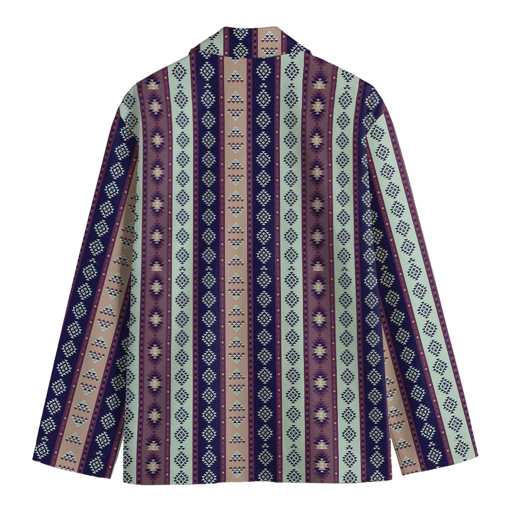 Southwestern Stripe Pattern Print Men's Cotton Blazer