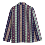 Southwestern Stripe Pattern Print Men's Cotton Blazer