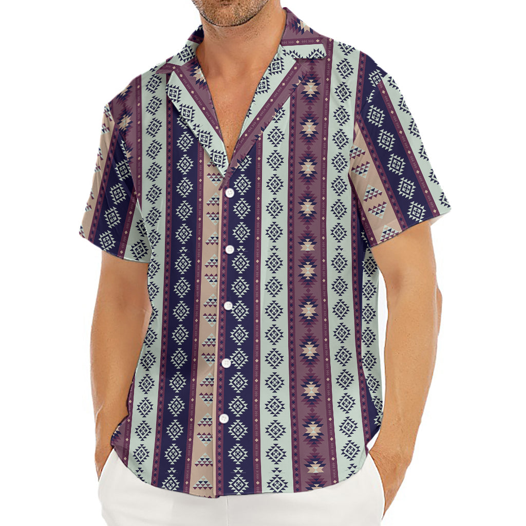 Southwestern Stripe Pattern Print Men's Deep V-Neck Shirt