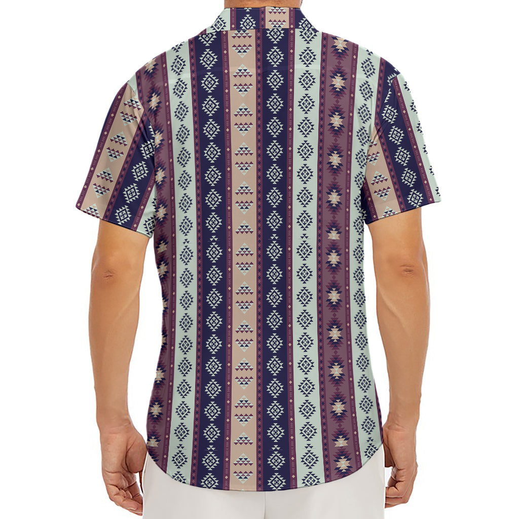 Southwestern Stripe Pattern Print Men's Deep V-Neck Shirt