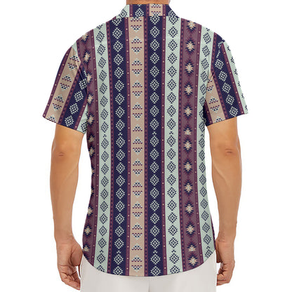 Southwestern Stripe Pattern Print Men's Deep V-Neck Shirt