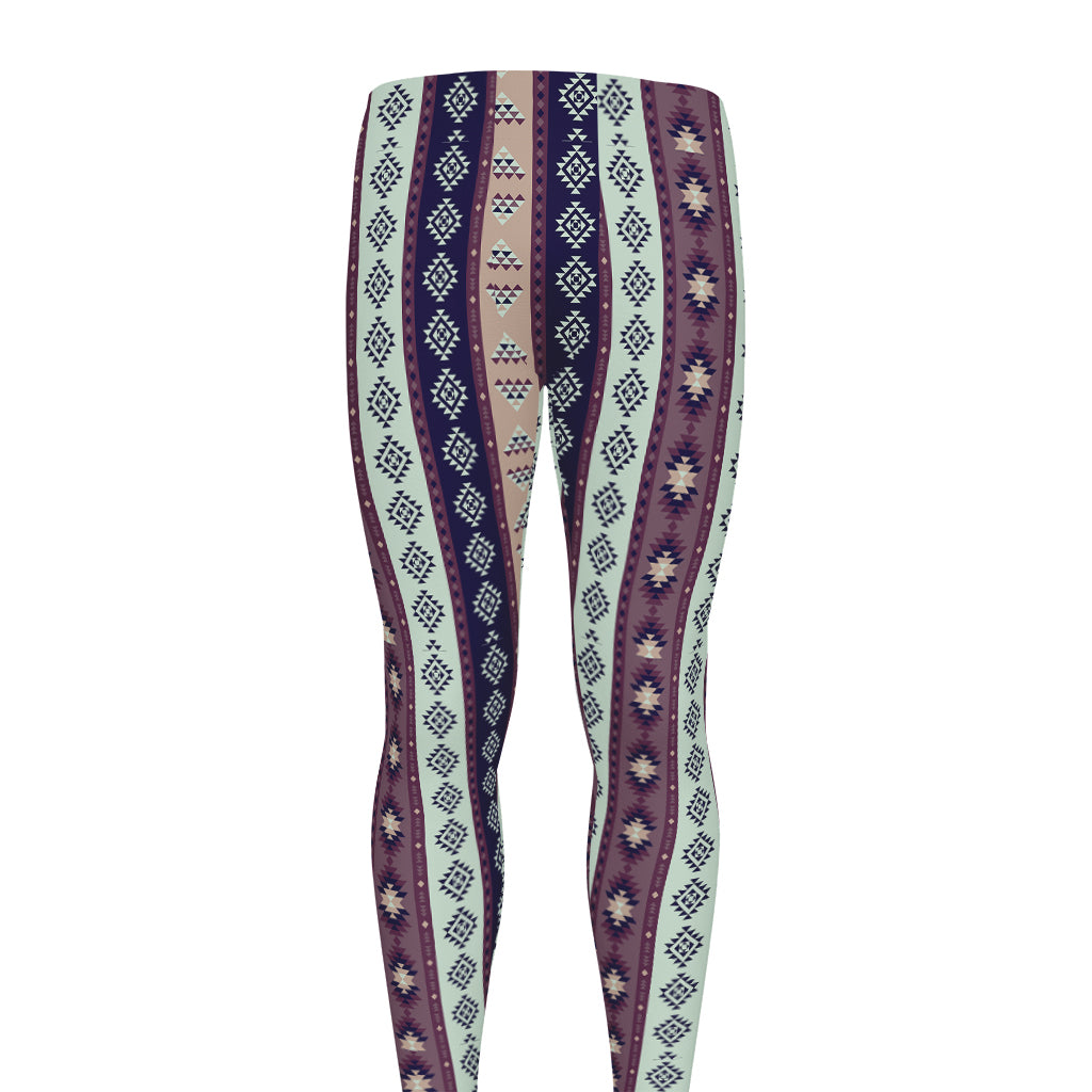 Southwestern Stripe Pattern Print Men's leggings