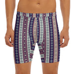 Southwestern Stripe Pattern Print Men's Long Boxer Briefs