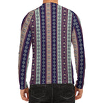 Southwestern Stripe Pattern Print Men's Long Sleeve Rash Guard