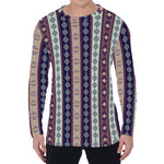 Southwestern Stripe Pattern Print Men's Long Sleeve T-Shirt