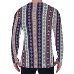 Southwestern Stripe Pattern Print Men's Long Sleeve T-Shirt