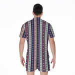 Southwestern Stripe Pattern Print Men's Rompers