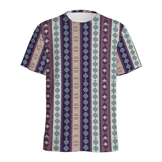 Southwestern Stripe Pattern Print Men's Sports T-Shirt