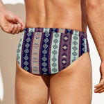 Southwestern Stripe Pattern Print Men's Swim Briefs