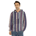Southwestern Stripe Pattern Print Men's Velvet Pullover Hoodie