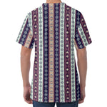 Southwestern Stripe Pattern Print Men's Velvet T-Shirt