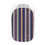 Southwestern Stripe Pattern Print Mesh Laundry Hamper