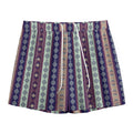 Southwestern Stripe Pattern Print Mesh Shorts