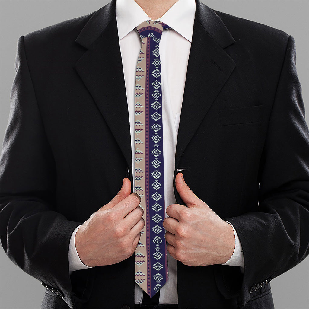 Southwestern Stripe Pattern Print Necktie