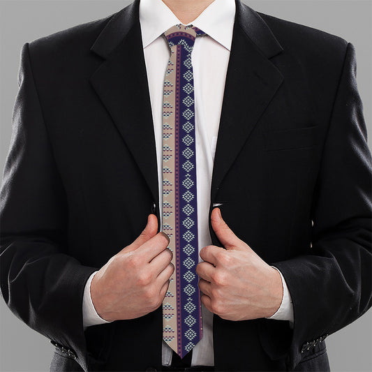 Southwestern Stripe Pattern Print Necktie