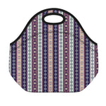 Southwestern Stripe Pattern Print Neoprene Lunch Bag