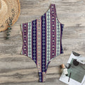 Southwestern Stripe Pattern Print One Shoulder Bodysuit