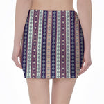 Southwestern Stripe Pattern Print Pencil Mini Skirt