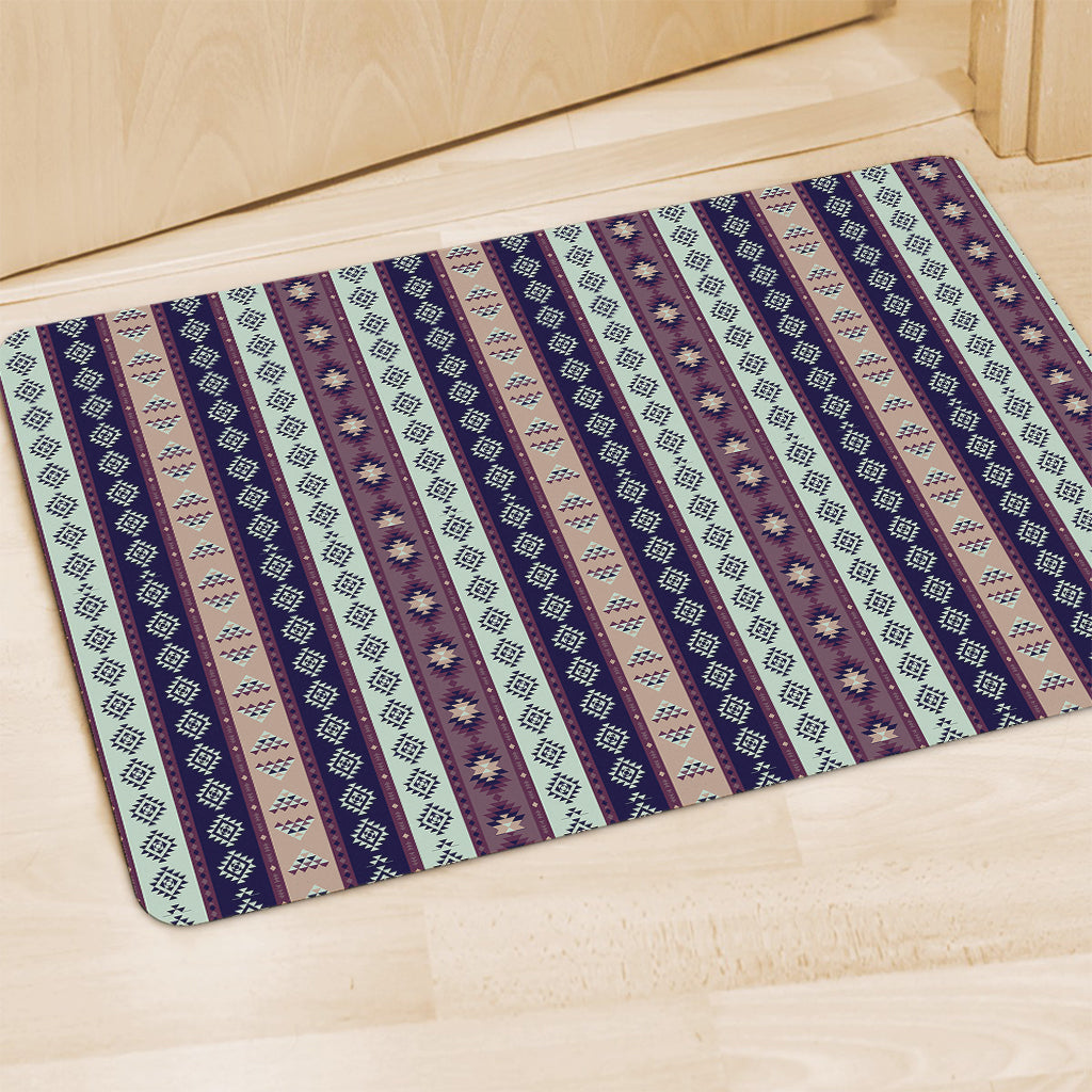 Southwestern Stripe Pattern Print Polyester Doormat