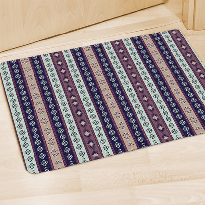 Southwestern Stripe Pattern Print Polyester Doormat