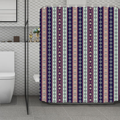 Southwestern Stripe Pattern Print Polyester Shower Curtain