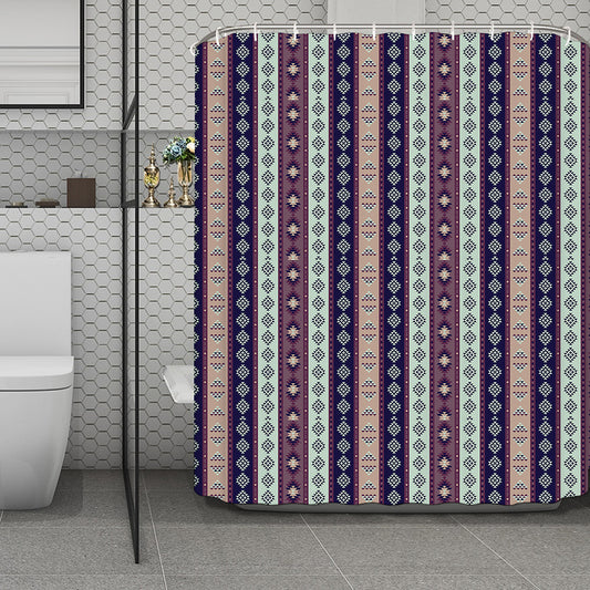 Southwestern Stripe Pattern Print Polyester Shower Curtain