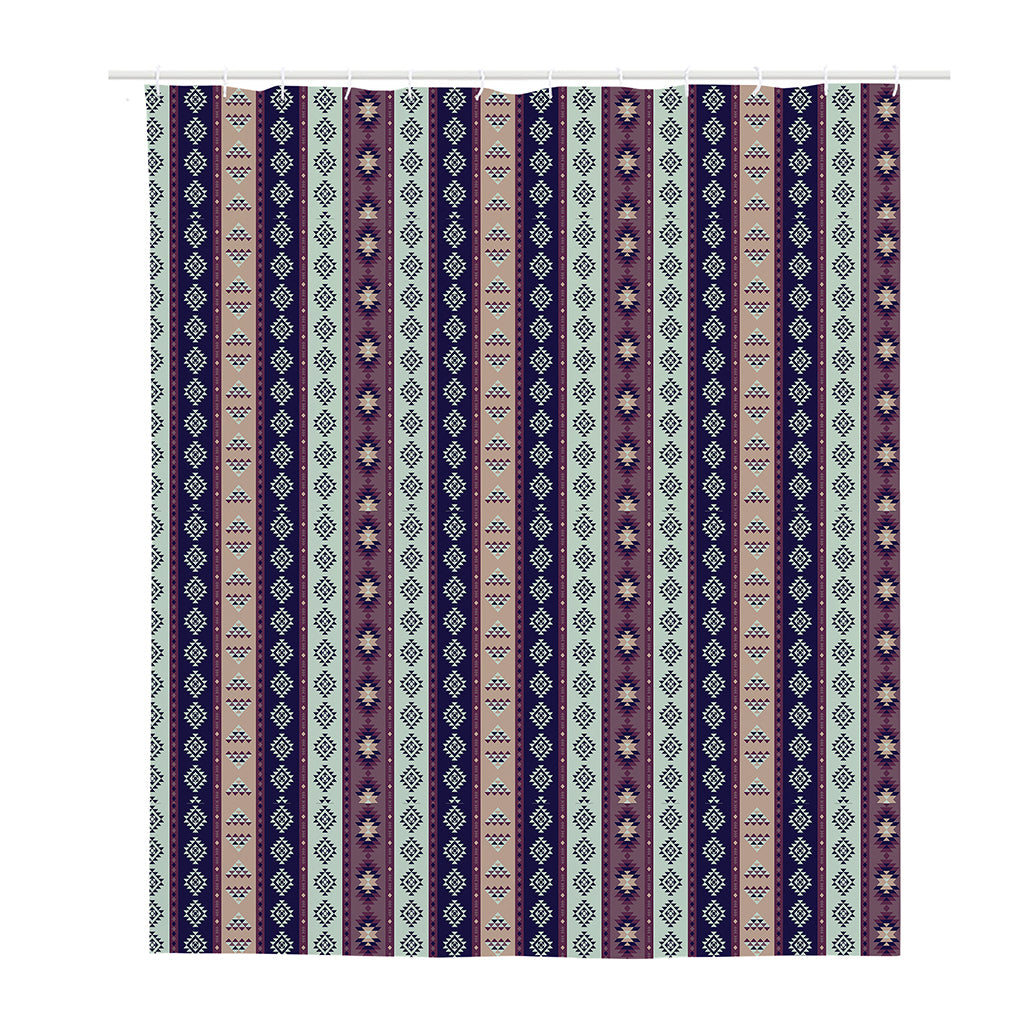 Southwestern Stripe Pattern Print Polyester Shower Curtain