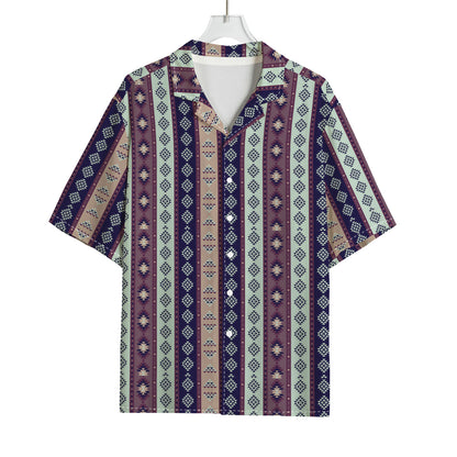Southwestern Stripe Pattern Print Rayon Hawaiian Shirt