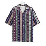 Southwestern Stripe Pattern Print Rayon Hawaiian Shirt