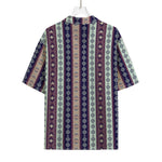 Southwestern Stripe Pattern Print Rayon Hawaiian Shirt
