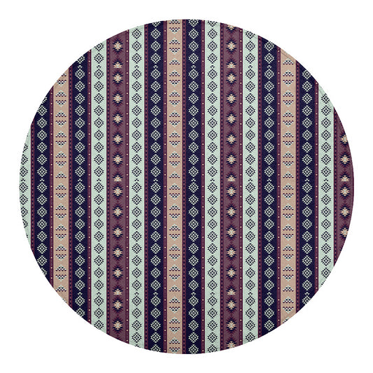 Southwestern Stripe Pattern Print Round Blanket