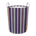 Southwestern Stripe Pattern Print Round Laundry Basket