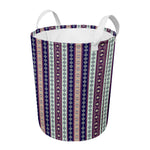 Southwestern Stripe Pattern Print Round Laundry Basket