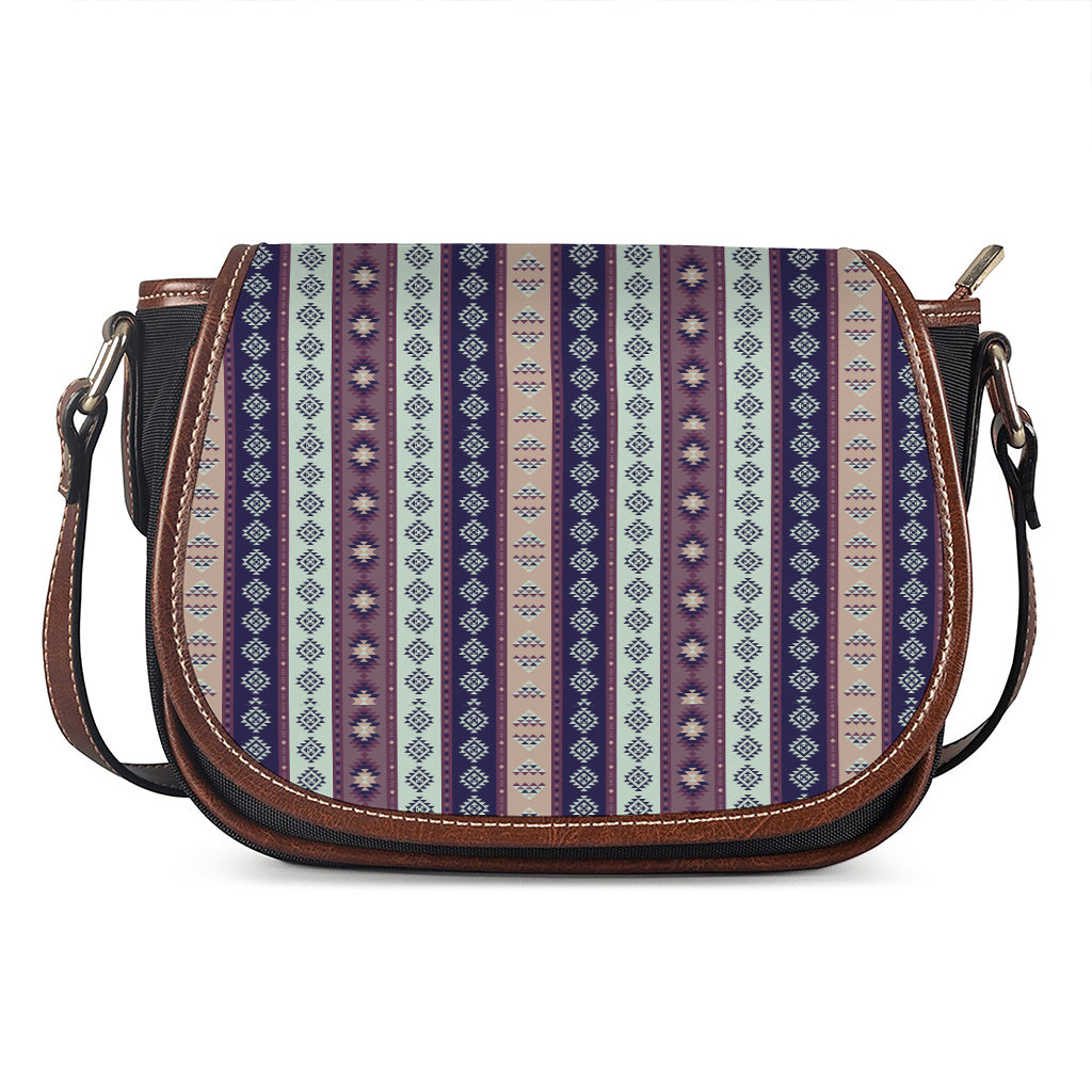 Southwestern Stripe Pattern Print Saddle Bag