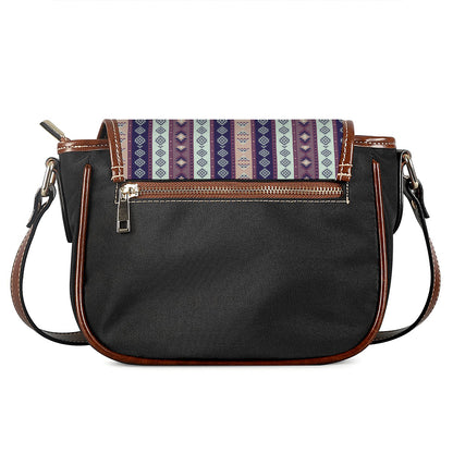 Southwestern Stripe Pattern Print Saddle Bag