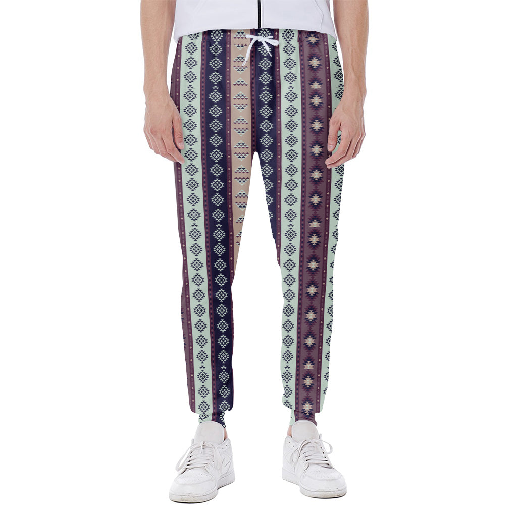 Southwestern Stripe Pattern Print Scuba Joggers