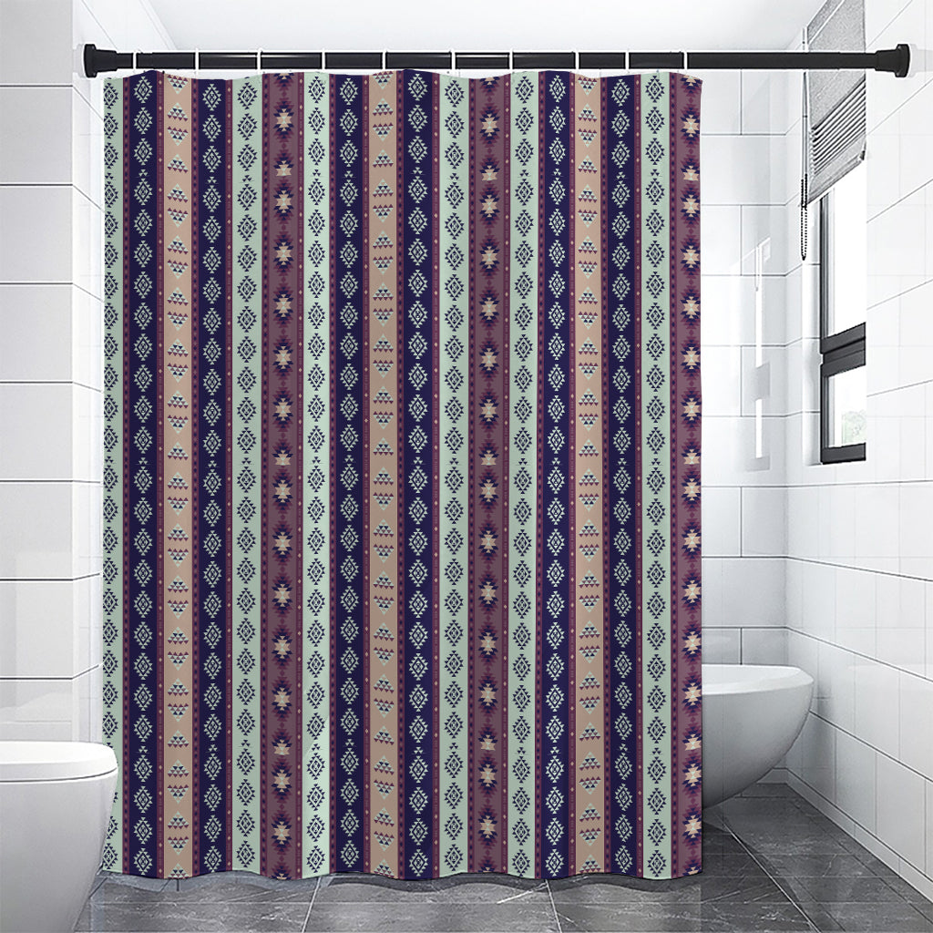 Southwestern Stripe Pattern Print Shower Curtain