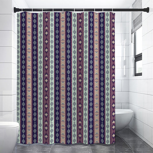 Southwestern Stripe Pattern Print Shower Curtain