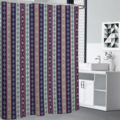 Southwestern Stripe Pattern Print Shower Curtain