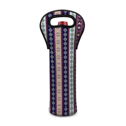Southwestern Stripe Pattern Print Single Neoprene Wine Tote