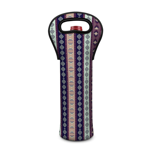 Southwestern Stripe Pattern Print Single Neoprene Wine Tote