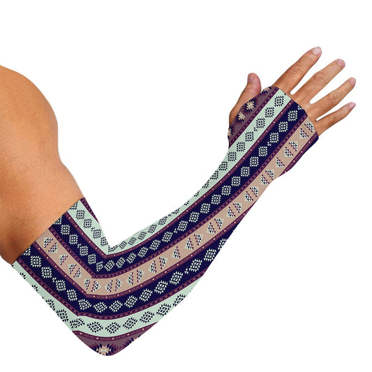 Southwestern Stripe Pattern Print Sun Protection Arm Sleeves