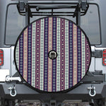 Southwestern Stripe Pattern Print Tire Cover With Camera Hole