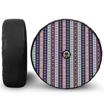 Southwestern Stripe Pattern Print Tire Cover With Camera Hole