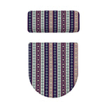Southwestern Stripe Pattern Print Toilet Lid And Tank Cover Set