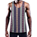 Southwestern Stripe Pattern Print Men's Workout Tank Top