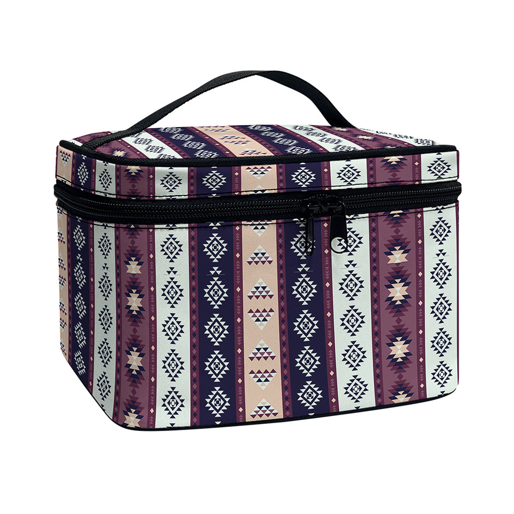 Southwestern Stripe Pattern Print Travel Makeup Bag