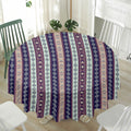 Southwestern Stripe Pattern Print Waterproof Round Tablecloth