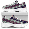 Southwestern Stripe Pattern Print White Chunky Shoes