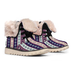 Southwestern Stripe Pattern Print Winter Boots